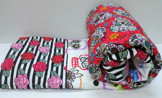 Sugar Skull Baby Quilt Modern Crib Bedding Red Gray Etsy