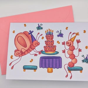 Carte Créature gâteau d'anniversaire