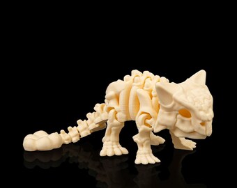 3D Printed Articulated Bone-Style Ankylosaurus – Flexi Dino Toy – Prehistoric Desk Collectible