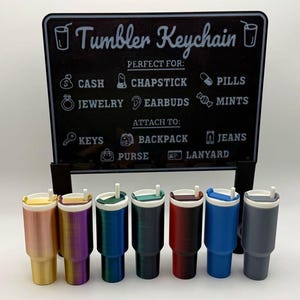 Mini Stanley-Inspired Tumbler Keychain with Hidden Storage – Chapstick Holder, Secret Compartment, Cute Gift Idea