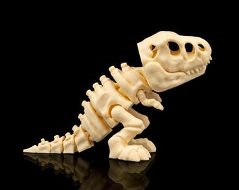 3D Printed Articulated Bone-Style T-Rex Dinosaur – Flexi Dino Fidget & Desk Toy – Prehistoric Gift