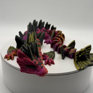 Koi Dragon Flexi Fidget: Articulated 3D Printed Desk Toy by Cinderwing3D