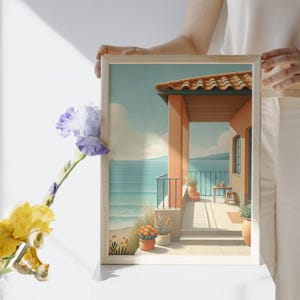 Mediterranean poster Sea view | Minimalist and summer decoration