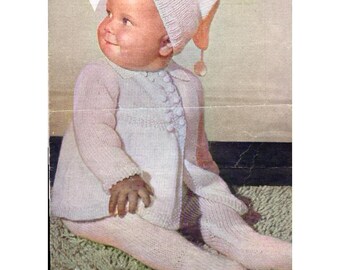 Vintage Baby Layette Knitting Pattern, 6-12 Months (PDF Pattern)