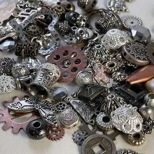Mystery Mix Metal charms and beads, separators, connectors.