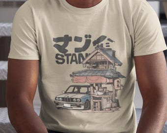 BMW Car Enthusiast Shirt, Anime Style BMW Tee, Car Guy Gift, Kanji Graphic T-Shirt, BMW Owner Gift