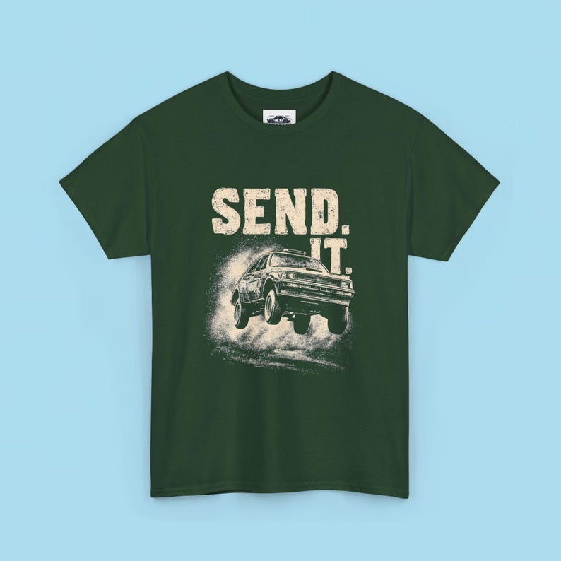 Vintage Rally Car Unisex Heavy Cotton Tee, Rally Racing Shirt, Send It T-Shirt, Motorsport Apparel, Car Enthusiast Gift image 5