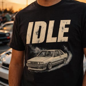 Camiseta JDM para coches, camiseta Idle Car Culture, regalo para entusiastas de los coches japoneses, camiseta Stance para coches, regalo para amantes de los coches imagen 1