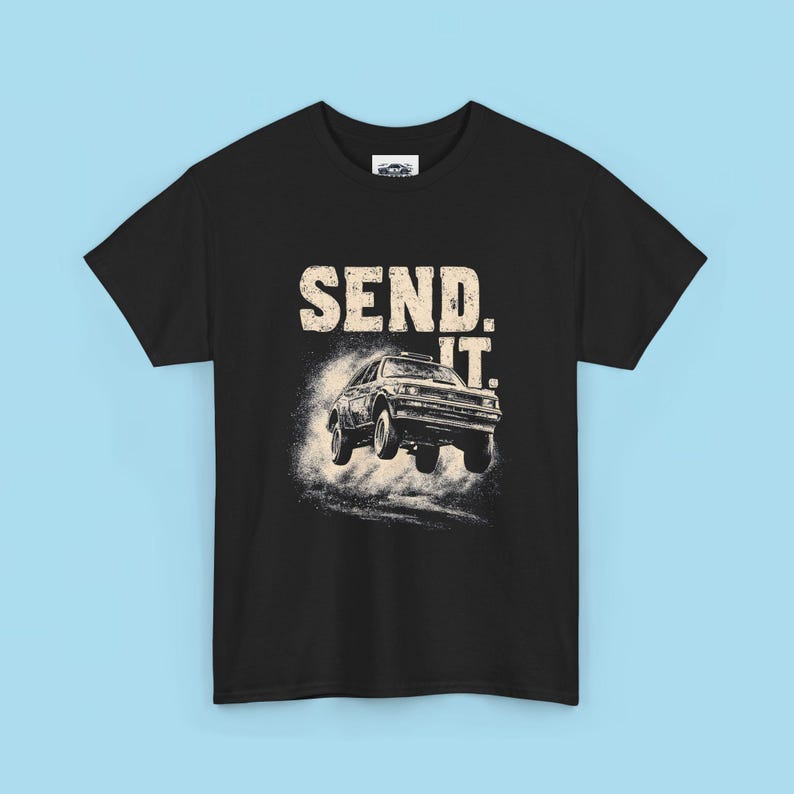 Vintage Rally Car Unisex Heavy Cotton Tee, Rally Racing Shirt, Send It T-Shirt, Motorsport Apparel, Car Enthusiast Gift image 3