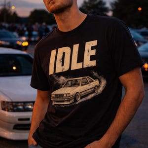 Camiseta JDM para coches, camiseta Idle Car Culture, regalo para entusiastas de los coches japoneses, camiseta Stance para coches, regalo para amantes de los coches imagen 3