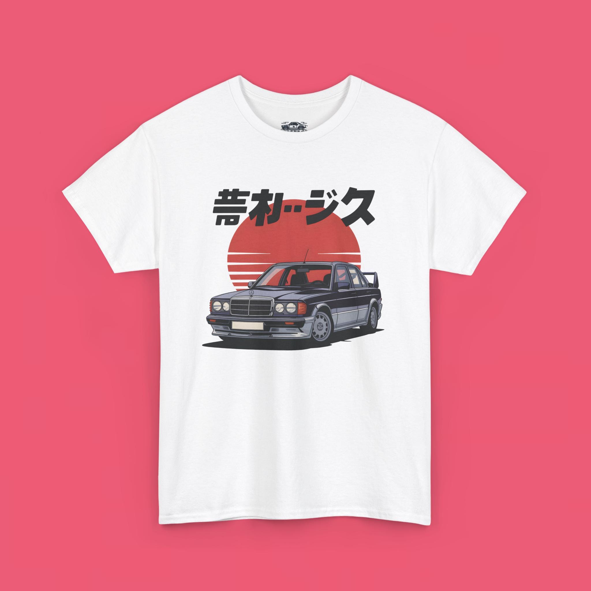 メルセデス漢字テキストユニセックスTシャツ、JDMグラフィックTシャツ 