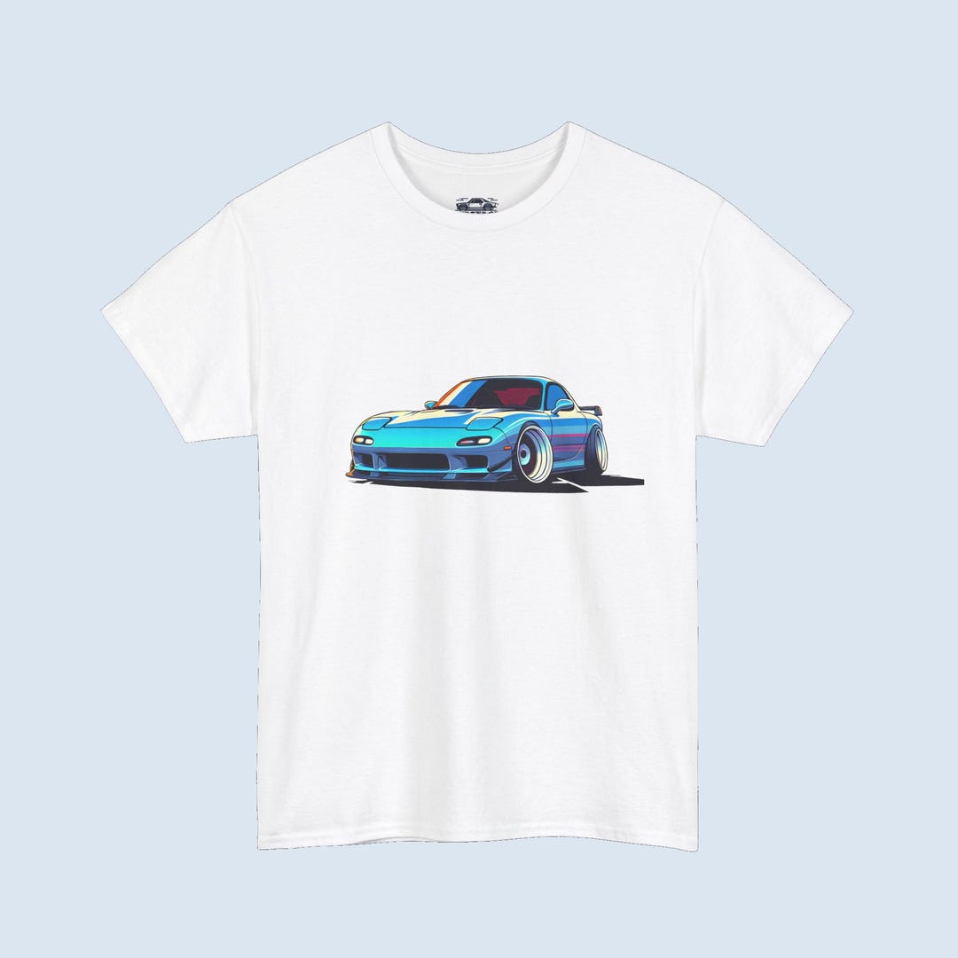 Blue Anime Mazda RX7 T-shirt, JDM Car Graphic Tee - Etsy