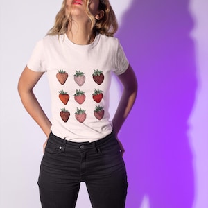 Vintage Strawberry Graphic Tee: Unisex Retro Fruit Shirt