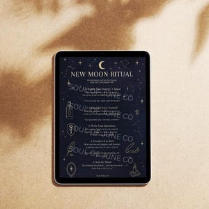 New Moon Ritual Guide PDF | Celestial Manifestation Printable | Intention Setting Spiritual Self-Care | Soul of June Co