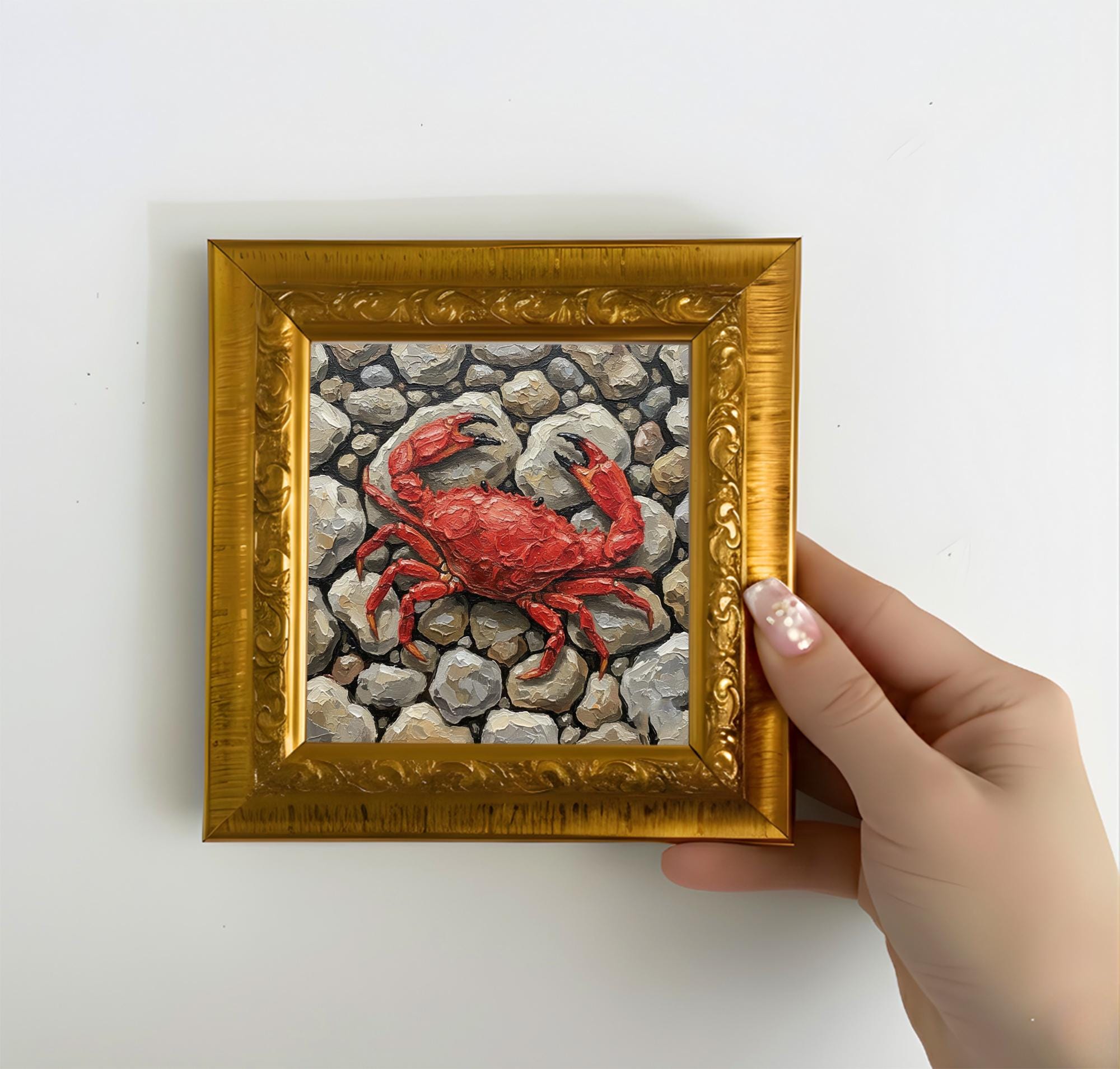 Tableau Huile Sur Toile - Paniers De Crabes - Signature à Identifier - XXème