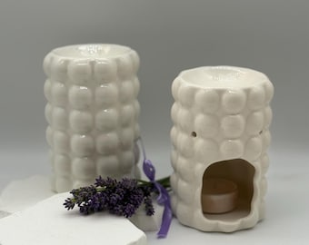 Lámpara de cera derretida de cerámica | Lámpara aromática de cera derretida | Quemador de cera perfumada moderno | Lámpara de aroma | Decoración del hogar | Regalo para mujeres | Diseño de burbujas