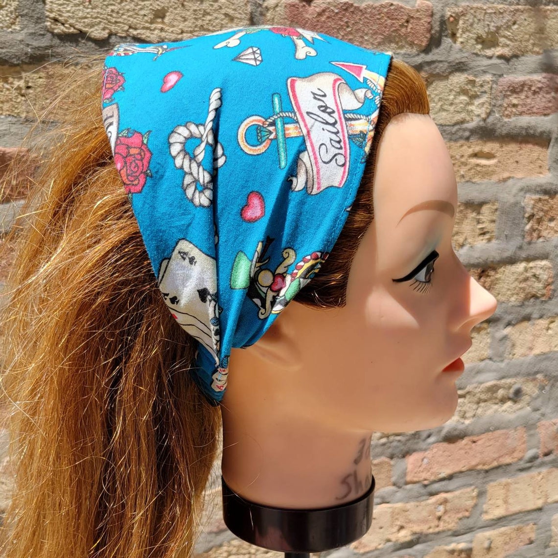 Old school tattoo headband Traditional tattoo style headband Etsy