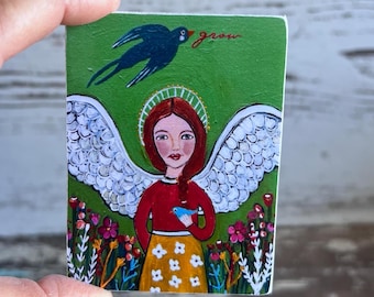 Angel Art Magnet: Whimsical Inspirational Gift