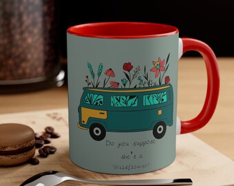 Accent Coffee Mug, 11oz, wildflower mug, wildflower van coffee mug