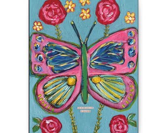 Canvas Gallery Wraps, butterfly print, child’s wall art, butterfly painting