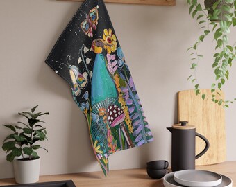 Kitchen Towel, mushroom kitchen towel, tea towel