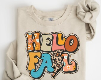 Hello Fall T-Shirt: Women's Vintage Style Fall Top