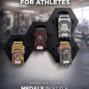 Hexagon Medal Display Wall Mount – Modular Holder for Running, Marathon, Triathlon & Collectible Medals