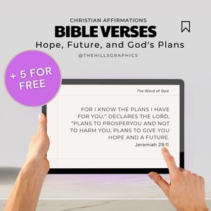 デジタルダウンロード 5 (+ 5 無料) 希望、未来、神の計画に関する聖書の一節: キリスト教の断言