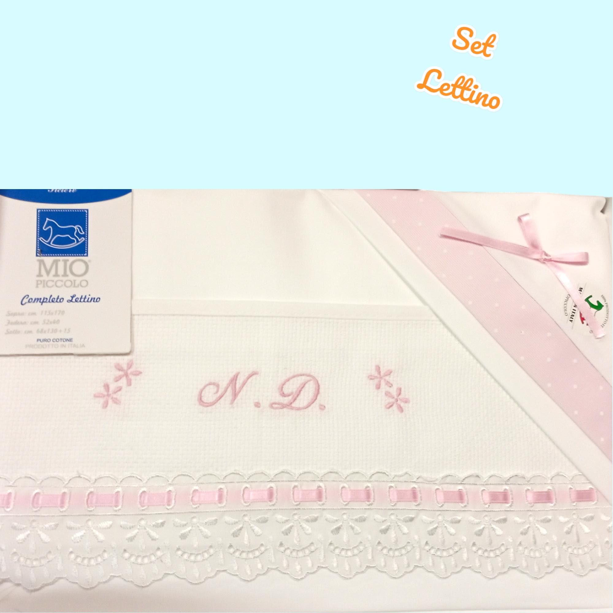 Set lenzuolino carrozzina personalizzato con disegno e nome ricamato – Babies Fashion