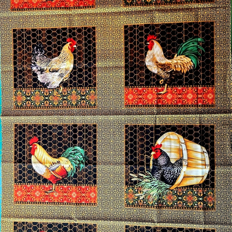 Rooster Fabric - Etsy