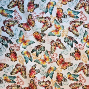 Butterfly Cotton Fabric: 3 Wishes Fall, Summer Butterflies Quilting Material