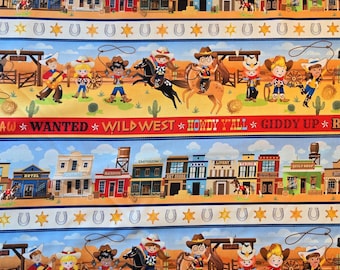 Lil Buckaroos Stripe Fabric: Benartex Western Kids Cotton Quilting Crafting Material