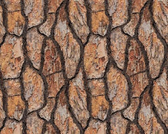 PINE TREE BARK Fabric 100% Cotton Quilting Fabric, Forest & Spruce Print by Blank Quilting, Nature Inspired Craft Material, Multiple Cuts!