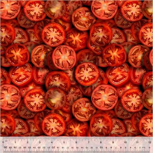 RED TOMATOES Fabric, Windham Fabric 100% Cotton, Veggie Food Quilt Material, Garden Produce, Foodie Kitchen Decor, Tomato Print!