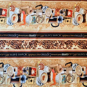 Michael Miller Coffee Fabric: Latte, Espresso, Cappuccino Print