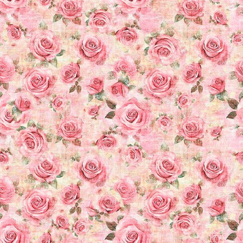 SEW Shabby Chic Roses Fabric: QT Fabrics Cotton Quilting Material ...