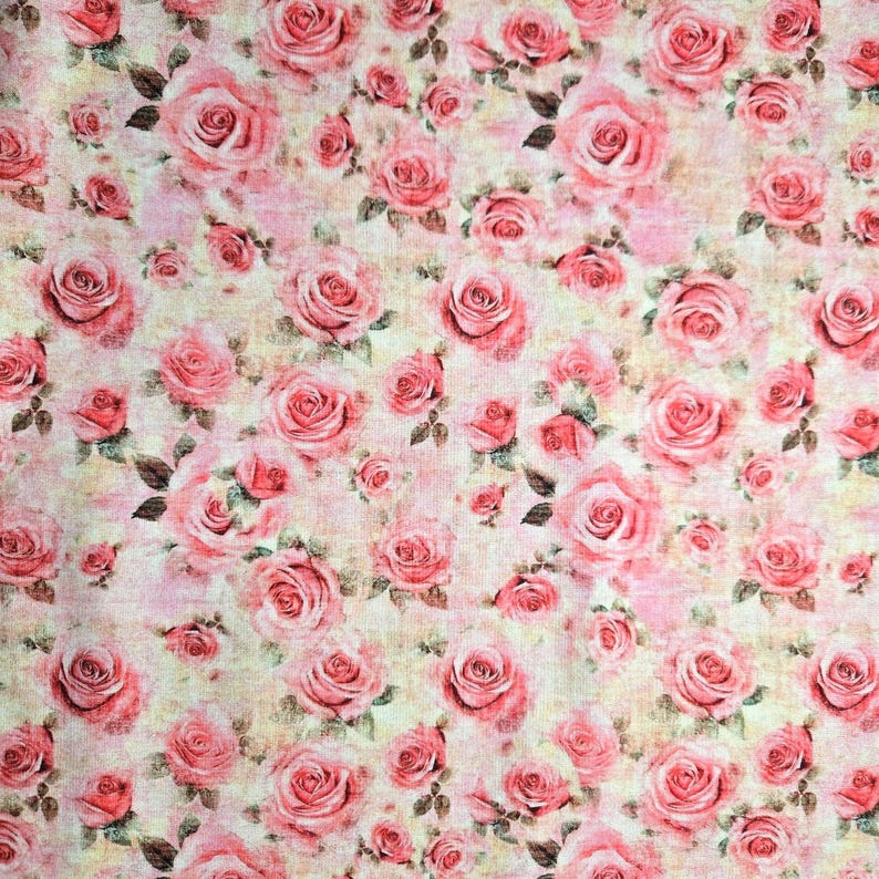 SEW Shabby Chic Roses Fabric: QT Fabrics Cotton Quilting Material ...
