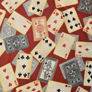 PLAYING CARDS cotton quilting Michael Miller casino game fabric sewing crafts quilt projects fabric Fast Free shipping 35 dollars +!