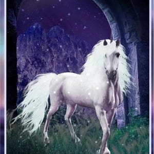 MYSTICAL UNICORN fabric panel 35&quot;x44&quot;, Kennard and Kennard, 100% cotton fabric, unicorn fabric, quilting fabric! Free Shipping 35 dollars+!