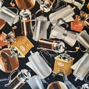 Lets Brew Coffee Fabric: Michael Miller 100% Cotton Quilting Fabric
