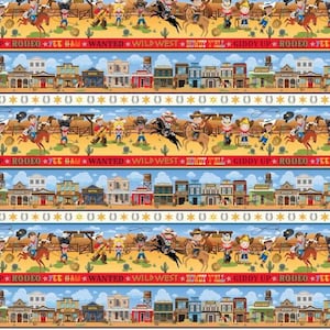 LIL BUCKAROOS Stripe Fabric by Benartex – 100% Cotton Western Novelty Quilting Fabric with Fast Free Shipping 35+ dollars!