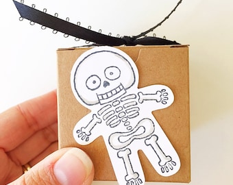 Handmade Halloween Treat Box, Dracula, Mummy, Skeleton Party Favor