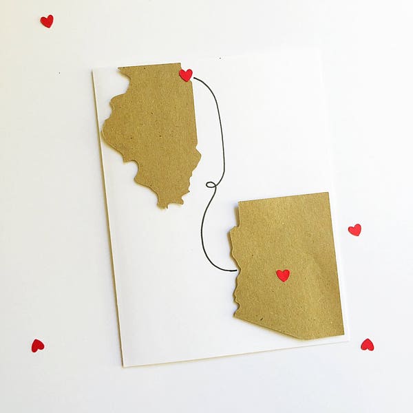 Son Long Distance Card. Unique Birthday Card For Son, Card From Mom. Valentines Day Card For Him. Heart In Two Places. Mother and Son Card