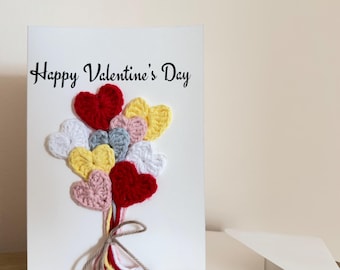 Crochet Heart Valentine's Day Card: Handmade Greeting Card