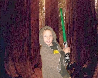 Kid's Jedi Yoda Cloak Sweater... costume, hooded, hoodie, Star wars,starwars, reuse, recycle, repurpose, upcycle, reduce