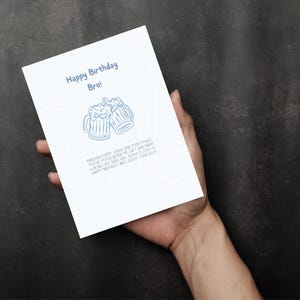 Geburtstagskarte für Bruder - 13x18 Digitale Karte zum sofort Herunterladen und selbst Ausdrucken - Grußkarte für Ihn, alles Gute zum Geburtstag Bruder