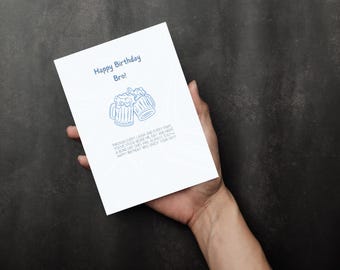 Carte d&#39;anniversaire imprimable pour frère : téléchargement numérique 5 x 7