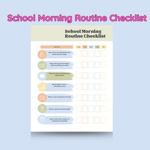 Editable School Morning Routine Checklist | Printable Checklist for Kids