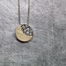 Romantic Moon and Stars Necklace 14K Yellow Gold Silver Sparkly White Sapphire Oxidized Night Sky Glow 7 Stellar Disc Design - Sternschnuppe 