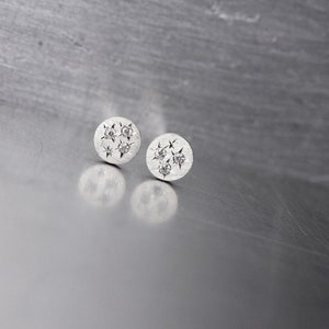 Delicate Tiny 6 Diamond Starburst Stud Earrings Silver Cosmic Sparkle Gray Twinkle Cute Inspirational Graduation Gift Idea Dreisternchen image 4